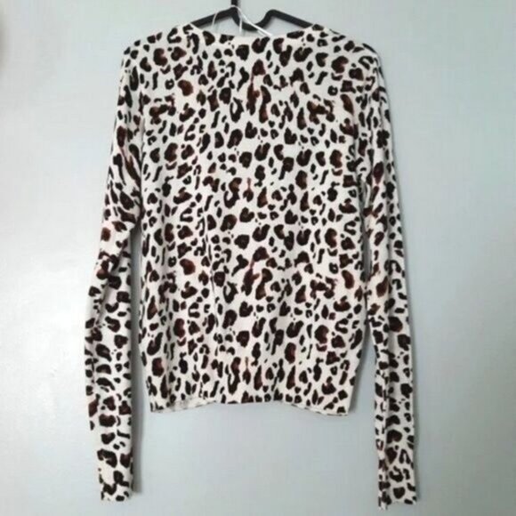 RICKI'S \ Cheetah 🐆 Button Down Cardigan Fine Knit Sweater Cardi Leopard Sz S - Picture 10 of 14